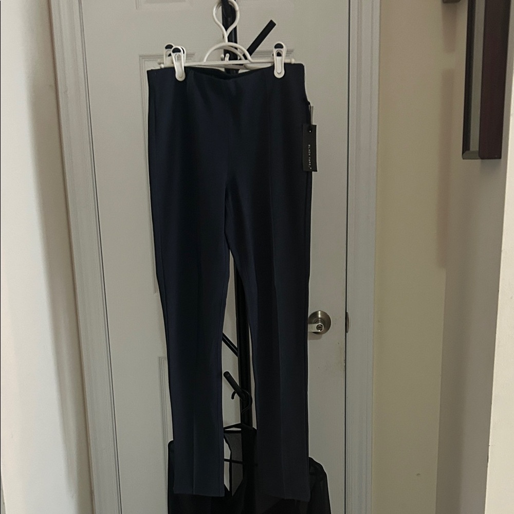 Black Tape_ Dark Blue Straight Leg Pants